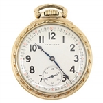 MENS HAMILTON GOLD FILLED CASE POCKET WATCH