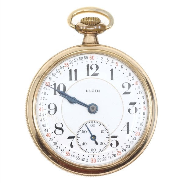 MENS ELGIN GOLD FILLED CASE POCKET WATCH