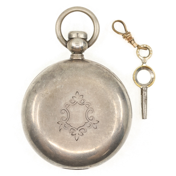 MENS WALTHAM COIN .900 SILVER CASE POCKET WATCH