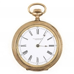 MENS N.Y. STANDARD GOLD FILLED CASE POCKET WATCH