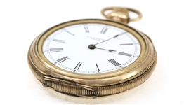 MENS N.Y. STANDARD GOLD FILLED CASE POCKET WATCH