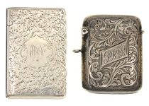 STERLING MATCH CASES & USN PRESENTATION CIGARETTE CASE