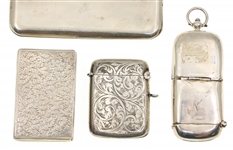 STERLING MATCH CASES & USN PRESENTATION CIGARETTE CASE