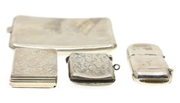 STERLING MATCH CASES & USN PRESENTATION CIGARETTE CASE