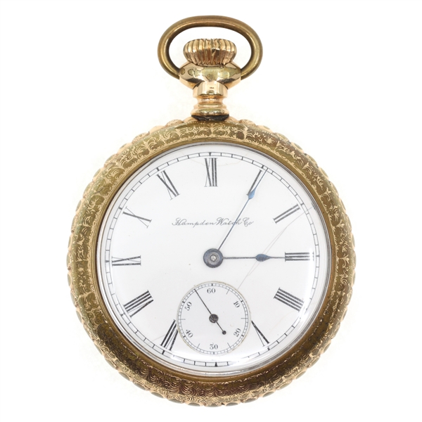 MENS HAMPDEN WATCH CO. GOLD FILLED CASE POCKET WATCH