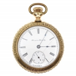 MENS HAMPDEN WATCH CO. GOLD FILLED CASE POCKET WATCH