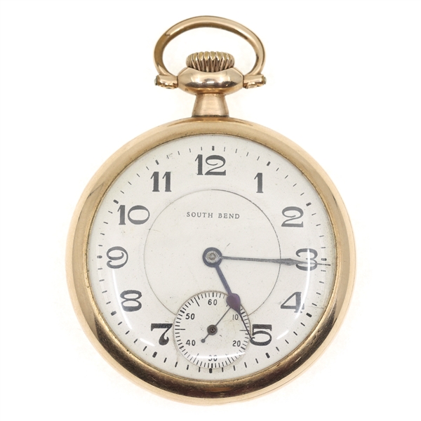 MENS SOUTH BEND GOLD FILLED CASE POCKET WATCH