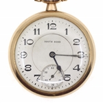 MENS SOUTH BEND GOLD FILLED CASE POCKET WATCH