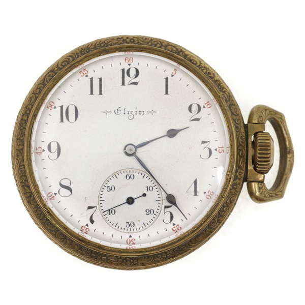 MENS ELGIN BASE METAL CASE POCKET WATCH