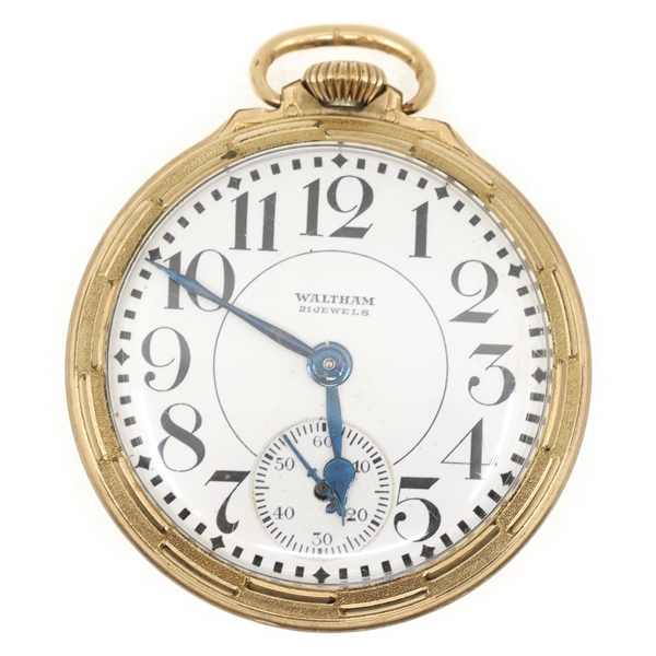 MENS WALTHAM GOLD FILLED CASE POCKET WATCH