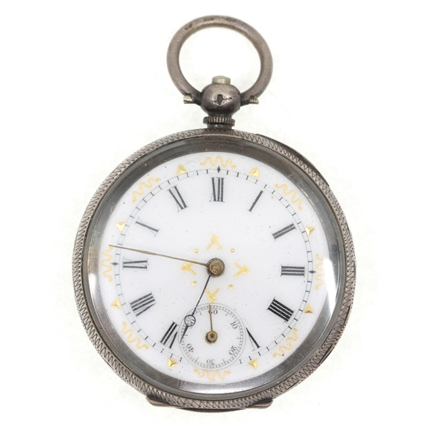 MENS .935 SILVER CASE POCKET WATCH