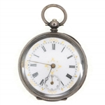 MENS .935 SILVER CASE POCKET WATCH