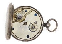 MENS .935 SILVER CASE POCKET WATCH