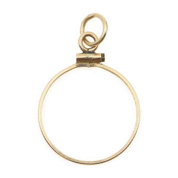 14K YELLOW GOLD 19.5MM COIN BEZEL PENDANT