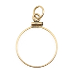 14K YELLOW GOLD 19.5MM COIN BEZEL PENDANT