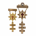 9K GOLD KNIGHTS TEMPLAR PAST COMMANDER NAMED MEDALS