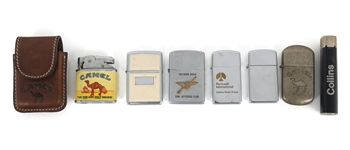 DECORATIVE CIGARETTE LIGHTERS & TOBACCO TIN