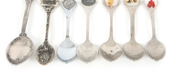 SOUVENIR SPOONS, LETTER OPENER, KNIFE, & BUTTON HOOK