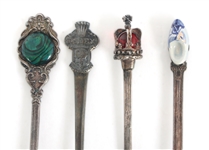 SOUVENIR SPOONS, LETTER OPENER, KNIFE, & BUTTON HOOK