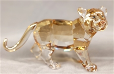 SWAROVSKI CRYSTAL ENDANGERED WILDLIFE TIGER & PLAQUE