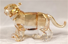 SWAROVSKI CRYSTAL ENDANGERED WILDLIFE TIGER & PLAQUE