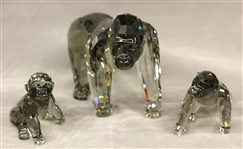 SWAROVSKI CRYSTAL ENDANGERED WILDLIFE GORILLA FIGURINES