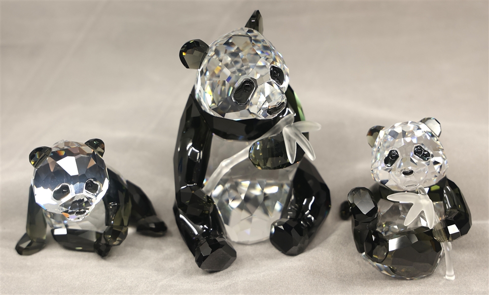 SWAROVSKI CRYSTAL ENDANGERED WILDLIFE PANDA FIGURINES