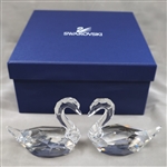 SWAROVSKI CRYSTAL FLIRTING SWANS FIGURINES