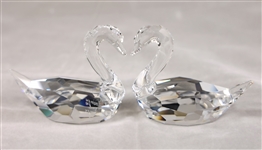 SWAROVSKI CRYSTAL FLIRTING SWANS FIGURINES