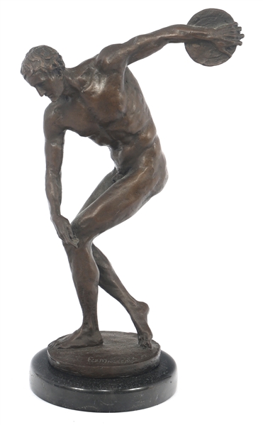 AFTER FIX-MASSEAU CAST BRONZE DISCUS THROWER STATUE