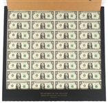 US MINT 1981 $1 UNCUT CURRENCY SHEET 