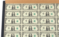 US MINT 1981 $1 UNCUT CURRENCY SHEET 