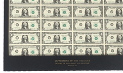 US MINT 1981 $1 UNCUT CURRENCY SHEET 