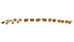 14K YELLOW GOLD TIGERS EYE EARRINGS