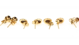 14K YELLOW GOLD TIGER'S EYE EARRINGS