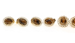 14K YELLOW GOLD TIGER'S EYE EARRINGS