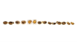 14K YELLOW GOLD TIGERS EYE EARRINGS