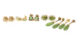 14K YELLOW GOLD JADE EARRINGS