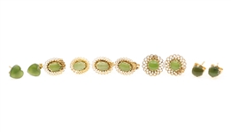14K YELLOW GOLD JADE EARRINGS