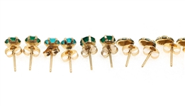 14K YELLOW GOLD CUBIC ZIRCONIA EARRINGS