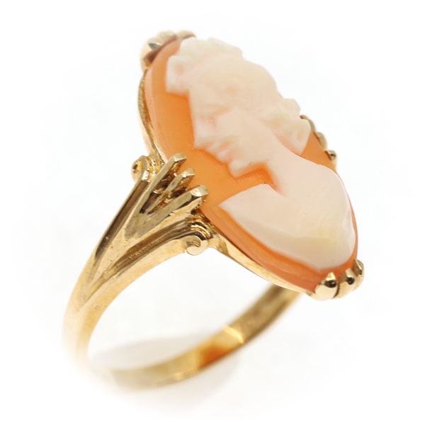 10K YELLOW GOLD CAMEO FASHION RING