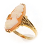 10K YELLOW GOLD CAMEO FASHION RING