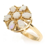 10K YELLOW GOLD OPAL FASHION RING