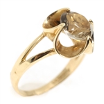 10K YELLOW GOLD SMOKEY QUARTZ FASHION RING