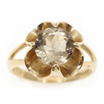 10K YELLOW GOLD SMOKEY QUARTZ FASHION RING