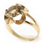10K YELLOW GOLD SMOKEY QUARTZ FASHION RING