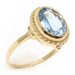 10K YELLOW GOLD BLUE SPINEL FASHION RING