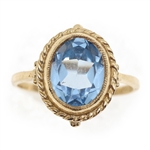 10K YELLOW GOLD BLUE SPINEL FASHION RING