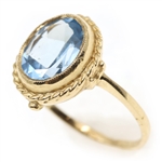 10K YELLOW GOLD BLUE SPINEL FASHION RING