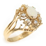 10K YELLOW GOLD OPAL COCKTAIL RING